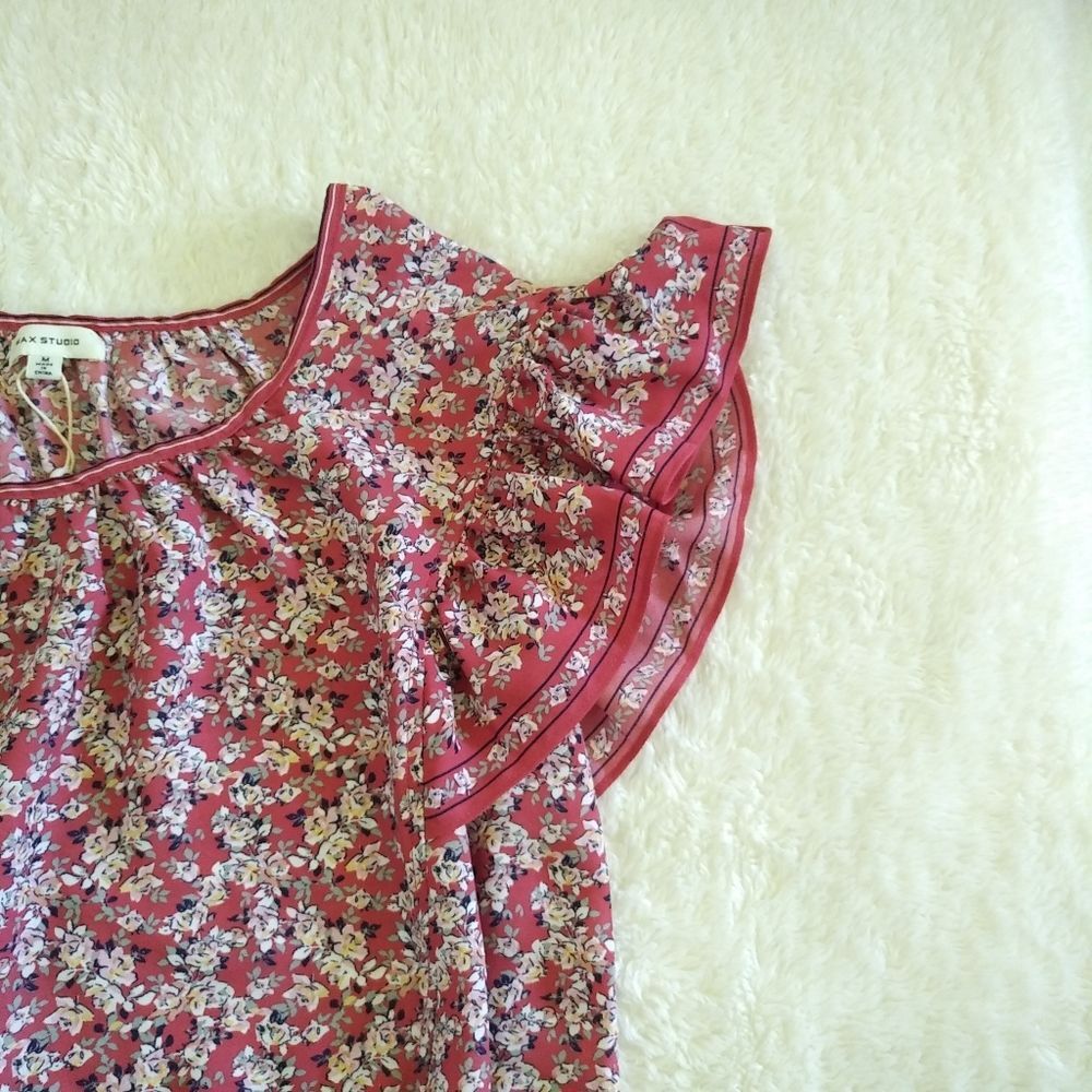 Max Studio Flutter🦋 Sleeve Peasant Blouse - NWT - Picture 13 of 14